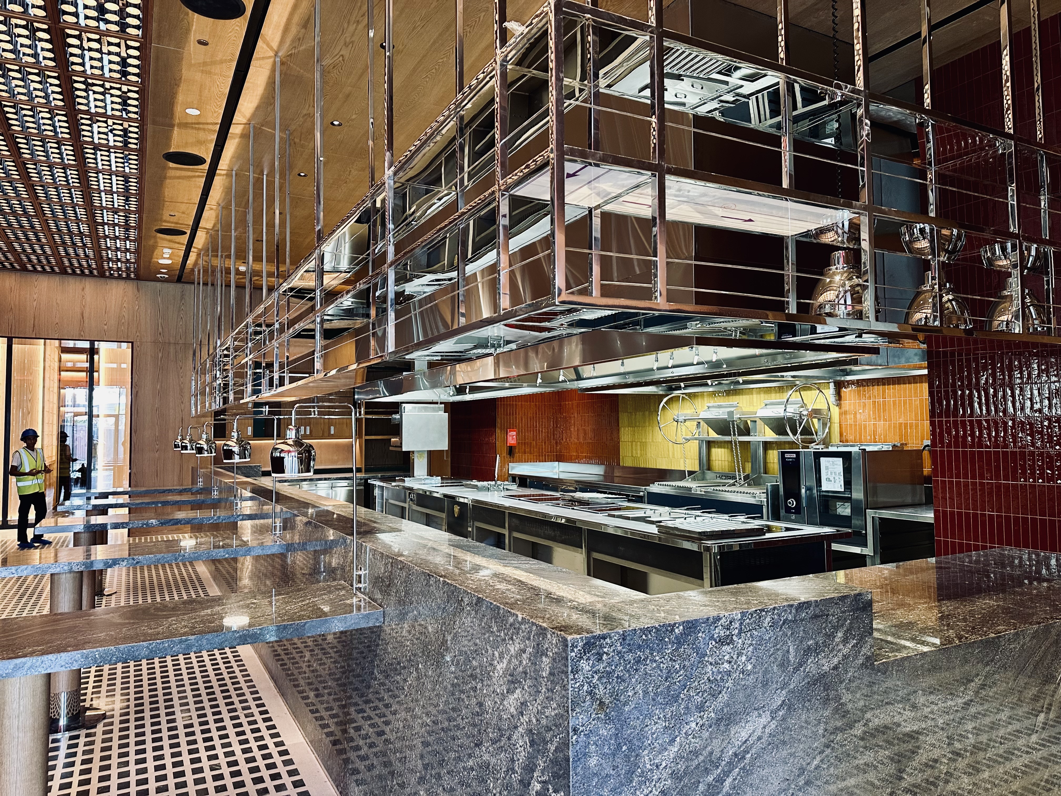 FOH Ceiling Mounted Display Shelving
